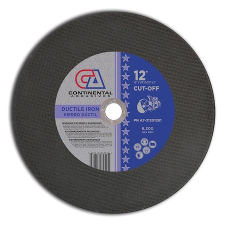 12" x 1/8" (5/32) x 1" Triple Reinforced Ductile High Speed Gas or Electric Abrasive Saw Blade